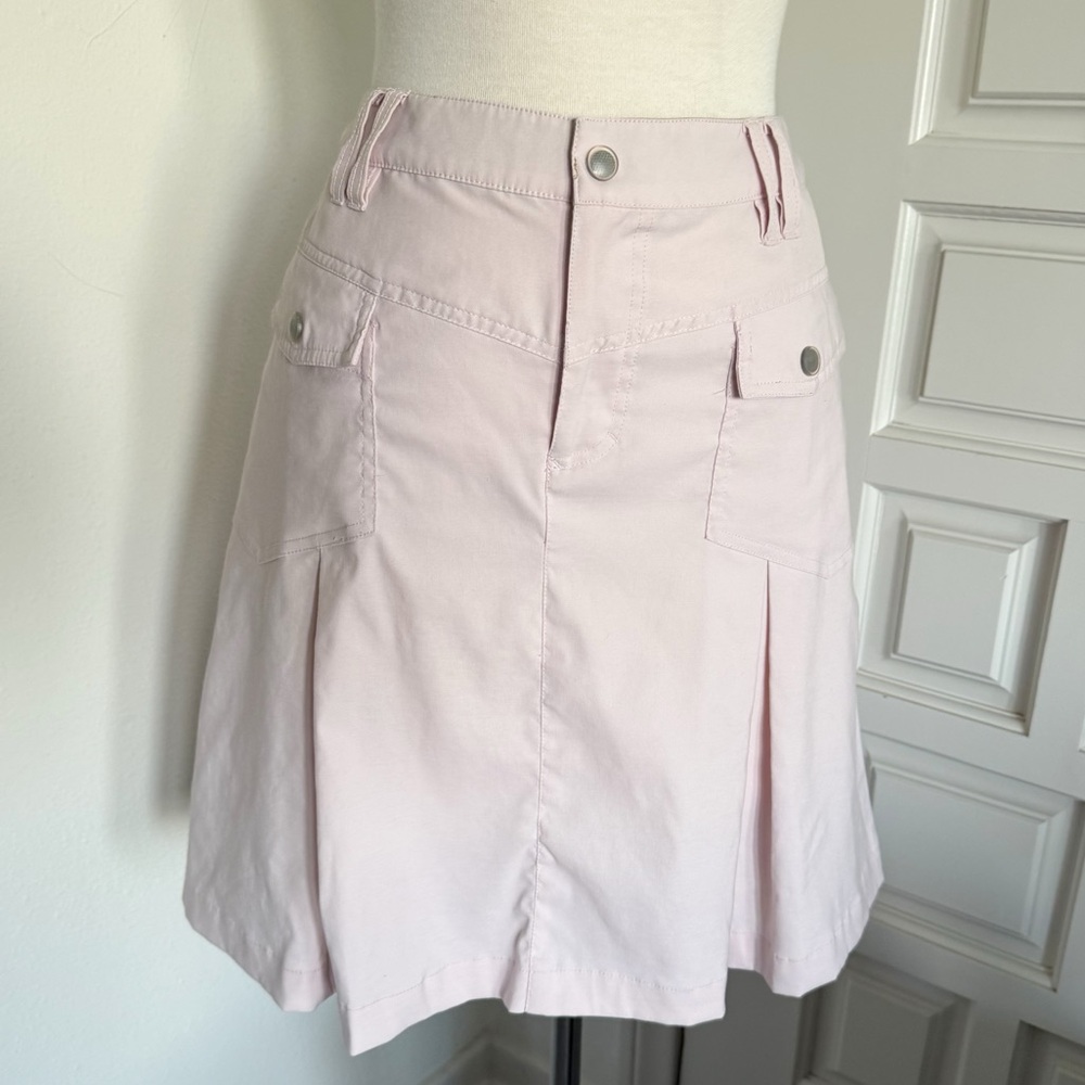 Athleta Light Pink Skirt Pleated Cargo Pockets Spring Summer Preppy Size 8
